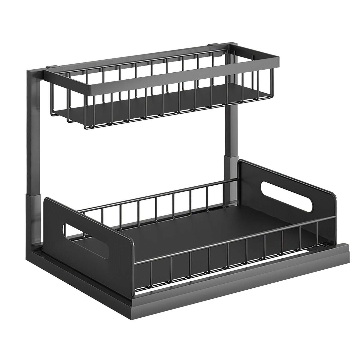 2 Tier under Sink Organizer Sliding Storage Drawer for Kitchen Bathroom Cabinet