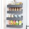 Magnetic Spice Rack for Refrigerator, Kitchen Organizer and Storage Shelf, Black (4 Pack)…